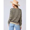 imageANRABESS Womens Tweed Knit Cardigan Sweater Casual Long Sleeve Cropped Button Down Lady Jackets 2025 Spring Fashion OutwearBlack Apricot Strip