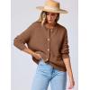 imageANRABESS Womens Tweed Knit Cardigan Sweater Casual Long Sleeve Cropped Button Down Lady Jackets 2025 Spring Fashion OutwearBrown