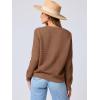 imageANRABESS Womens Tweed Knit Cardigan Sweater Casual Long Sleeve Cropped Button Down Lady Jackets 2025 Spring Fashion OutwearBrown