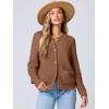 imageANRABESS Womens Tweed Knit Cardigan Sweater Casual Long Sleeve Cropped Button Down Lady Jackets 2025 Spring Fashion OutwearBrown