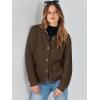 imageANRABESS Womens Tweed Knit Cardigan Sweater Casual Long Sleeve Cropped Button Down Lady Jackets 2025 Spring Fashion OutwearCoffee