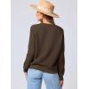 imageANRABESS Womens Tweed Knit Cardigan Sweater Casual Long Sleeve Cropped Button Down Lady Jackets 2025 Spring Fashion OutwearCoffee