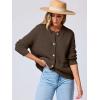imageANRABESS Womens Tweed Knit Cardigan Sweater Casual Long Sleeve Cropped Button Down Lady Jackets 2025 Spring Fashion OutwearCoffee