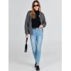 imageANRABESS Womens Tweed Knit Cardigan Sweater Casual Long Sleeve Cropped Button Down Lady Jackets 2025 Spring Fashion OutwearDark Grey
