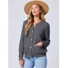 imageANRABESS Womens Tweed Knit Cardigan Sweater Casual Long Sleeve Cropped Button Down Lady Jackets 2025 Spring Fashion OutwearDark Grey