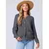 imageANRABESS Womens Tweed Knit Cardigan Sweater Casual Long Sleeve Cropped Button Down Lady Jackets 2025 Spring Fashion OutwearDark Grey