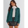 imageANRABESS Womens Tweed Knit Cardigan Sweater Casual Long Sleeve Cropped Button Down Lady Jackets 2025 Spring Fashion OutwearDeep Green