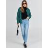 imageANRABESS Womens Tweed Knit Cardigan Sweater Casual Long Sleeve Cropped Button Down Lady Jackets 2025 Spring Fashion OutwearDeep Green