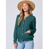 imageANRABESS Womens Tweed Knit Cardigan Sweater Casual Long Sleeve Cropped Button Down Lady Jackets 2025 Spring Fashion OutwearDeep Green