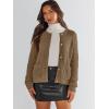 imageANRABESS Womens Tweed Knit Cardigan Sweater Casual Long Sleeve Cropped Button Down Lady Jackets 2025 Spring Fashion OutwearDeep Khaki
