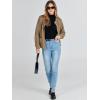 imageANRABESS Womens Tweed Knit Cardigan Sweater Casual Long Sleeve Cropped Button Down Lady Jackets 2025 Spring Fashion OutwearDeep Khaki