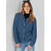 imageANRABESS Womens Tweed Knit Cardigan Sweater Casual Long Sleeve Cropped Button Down Lady Jackets 2025 Spring Fashion OutwearDusty Blue