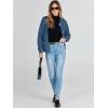 imageANRABESS Womens Tweed Knit Cardigan Sweater Casual Long Sleeve Cropped Button Down Lady Jackets 2025 Spring Fashion OutwearDusty Blue