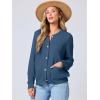 imageANRABESS Womens Tweed Knit Cardigan Sweater Casual Long Sleeve Cropped Button Down Lady Jackets 2025 Spring Fashion OutwearDusty Blue