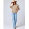 imageANRABESS Womens Tweed Knit Cardigan Sweater Casual Long Sleeve Cropped Button Down Lady Jackets 2025 Spring Fashion OutwearKhaki