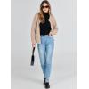 imageANRABESS Womens Tweed Knit Cardigan Sweater Casual Long Sleeve Cropped Button Down Lady Jackets 2025 Spring Fashion OutwearKhaki