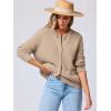 imageANRABESS Womens Tweed Knit Cardigan Sweater Casual Long Sleeve Cropped Button Down Lady Jackets 2025 Spring Fashion OutwearKhaki