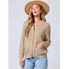 imageANRABESS Womens Tweed Knit Cardigan Sweater Casual Long Sleeve Cropped Button Down Lady Jackets 2025 Spring Fashion OutwearKhaki
