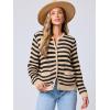 imageANRABESS Womens Tweed Knit Cardigan Sweater Casual Long Sleeve Cropped Button Down Lady Jackets 2025 Spring Fashion OutwearKhaki Black Strip