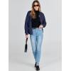 imageANRABESS Womens Tweed Knit Cardigan Sweater Casual Long Sleeve Cropped Button Down Lady Jackets 2025 Spring Fashion OutwearNavy Blue