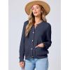 imageANRABESS Womens Tweed Knit Cardigan Sweater Casual Long Sleeve Cropped Button Down Lady Jackets 2025 Spring Fashion OutwearNavy Blue