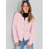 imageANRABESS Womens Tweed Knit Cardigan Sweater Casual Long Sleeve Cropped Button Down Lady Jackets 2025 Spring Fashion OutwearPink