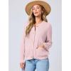 imageANRABESS Womens Tweed Knit Cardigan Sweater Casual Long Sleeve Cropped Button Down Lady Jackets 2025 Spring Fashion OutwearPink