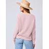 imageANRABESS Womens Tweed Knit Cardigan Sweater Casual Long Sleeve Cropped Button Down Lady Jackets 2025 Spring Fashion OutwearPink