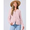 imageANRABESS Womens Tweed Knit Cardigan Sweater Casual Long Sleeve Cropped Button Down Lady Jackets 2025 Spring Fashion OutwearPink