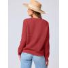 imageANRABESS Womens Tweed Knit Cardigan Sweater Casual Long Sleeve Cropped Button Down Lady Jackets 2025 Spring Fashion OutwearRed