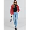 imageANRABESS Womens Tweed Knit Cardigan Sweater Casual Long Sleeve Cropped Button Down Lady Jackets 2025 Spring Fashion OutwearRed