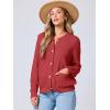 imageANRABESS Womens Tweed Knit Cardigan Sweater Casual Long Sleeve Cropped Button Down Lady Jackets 2025 Spring Fashion OutwearRed