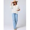 imageANRABESS Womens Tweed Knit Cardigan Sweater Casual Long Sleeve Cropped Button Down Lady Jackets 2025 Spring Fashion OutwearWhite