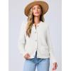 imageANRABESS Womens Tweed Knit Cardigan Sweater Casual Long Sleeve Cropped Button Down Lady Jackets 2025 Spring Fashion OutwearWhite