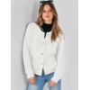 imageANRABESS Womens Tweed Knit Cardigan Sweater Casual Long Sleeve Cropped Button Down Lady Jackets 2025 Spring Fashion OutwearWhite