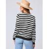 imageANRABESS Womens Tweed Knit Cardigan Sweater Casual Long Sleeve Cropped Button Down Lady Jackets 2025 Spring Fashion OutwearWhite Black Strip