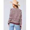 imageANRABESS Womens Tweed Knit Cardigan Sweater Casual Long Sleeve Cropped Button Down Lady Jackets 2025 Spring Fashion OutwearWhite Red Strip