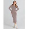 imageANRABESS Women Long Sleeve Crewneck Sweater Dress Ribbed Knit Stretch Slim Fit Bodycon Midi Dresses Fall Fashion OutfitsAlmond