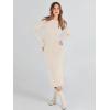 imageANRABESS Women Long Sleeve Crewneck Sweater Dress Ribbed Knit Stretch Slim Fit Bodycon Midi Dresses Fall Fashion OutfitsBeige