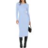 imageANRABESS Women Long Sleeve Crewneck Sweater Dress Ribbed Knit Stretch Slim Fit Bodycon Midi Dresses Fall Fashion OutfitsBlue