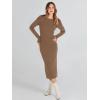 imageANRABESS Women Long Sleeve Crewneck Sweater Dress Ribbed Knit Stretch Slim Fit Bodycon Midi Dresses Fall Fashion OutfitsBrown