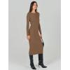 imageANRABESS Women Long Sleeve Crewneck Sweater Dress Ribbed Knit Stretch Slim Fit Bodycon Midi Dresses Fall Fashion OutfitsBrown