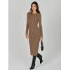 imageANRABESS Women Long Sleeve Crewneck Sweater Dress Ribbed Knit Stretch Slim Fit Bodycon Midi Dresses Fall Fashion OutfitsBrown