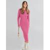 imageANRABESS Women Long Sleeve Crewneck Sweater Dress Ribbed Knit Stretch Slim Fit Bodycon Midi Dresses Fall Fashion OutfitsHot Pink