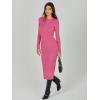 imageANRABESS Women Long Sleeve Crewneck Sweater Dress Ribbed Knit Stretch Slim Fit Bodycon Midi Dresses Fall Fashion OutfitsHot Pink