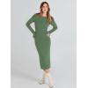 imageANRABESS Women Long Sleeve Crewneck Sweater Dress Ribbed Knit Stretch Slim Fit Bodycon Midi Dresses Fall Fashion OutfitsOlive