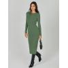 imageANRABESS Women Long Sleeve Crewneck Sweater Dress Ribbed Knit Stretch Slim Fit Bodycon Midi Dresses Fall Fashion OutfitsOlive