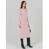 imageANRABESS Women Long Sleeve Crewneck Sweater Dress Ribbed Knit Stretch Slim Fit Bodycon Midi Dresses Fall Fashion OutfitsPink