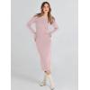imageANRABESS Women Long Sleeve Crewneck Sweater Dress Ribbed Knit Stretch Slim Fit Bodycon Midi Dresses Fall Fashion OutfitsPink