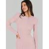 imageANRABESS Women Long Sleeve Crewneck Sweater Dress Ribbed Knit Stretch Slim Fit Bodycon Midi Dresses Fall Fashion OutfitsPink
